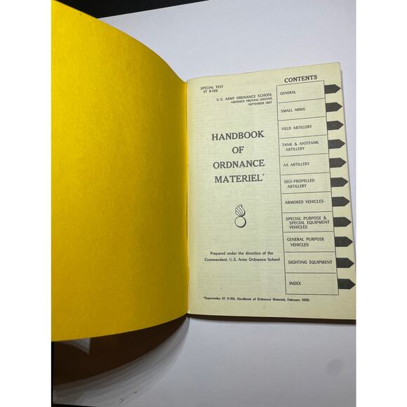 Rare Pre Vietnam 1957 Handbook of Ordninance Materiel Original Vintage Item - Picture 3 of 4